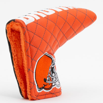 Cleveland Browns Split Quilted Blade Putter Cover, opening detail