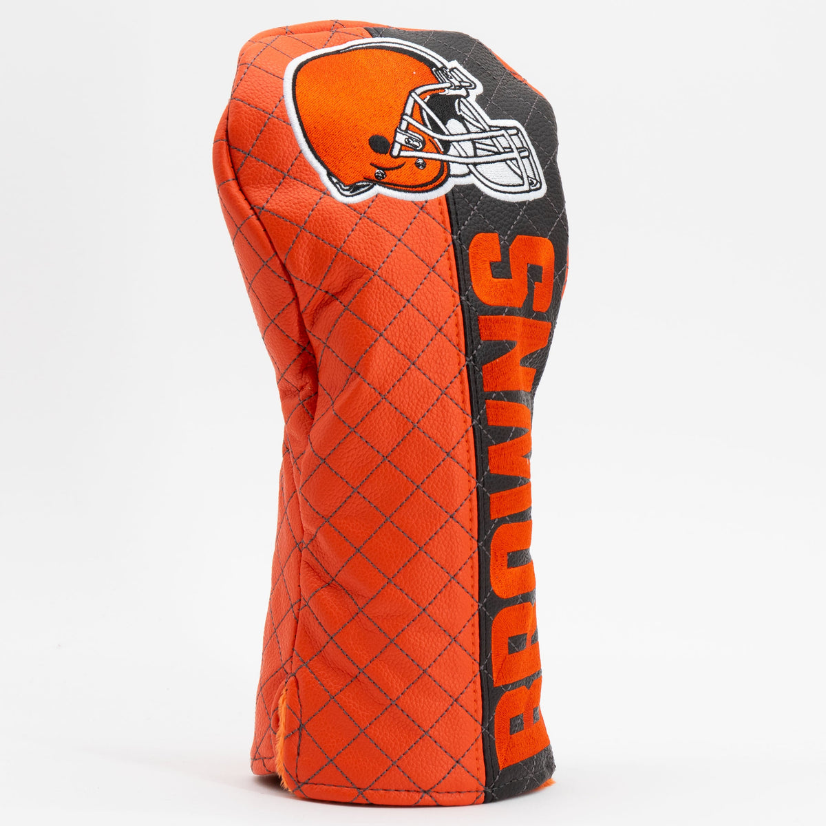 Cleveland Browns Split Quilted Driver Headcover, angled view