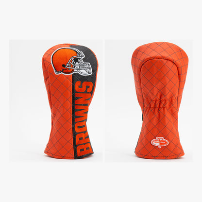 Cleveland Browns Split Quilted Fairway Headcover, front and back views