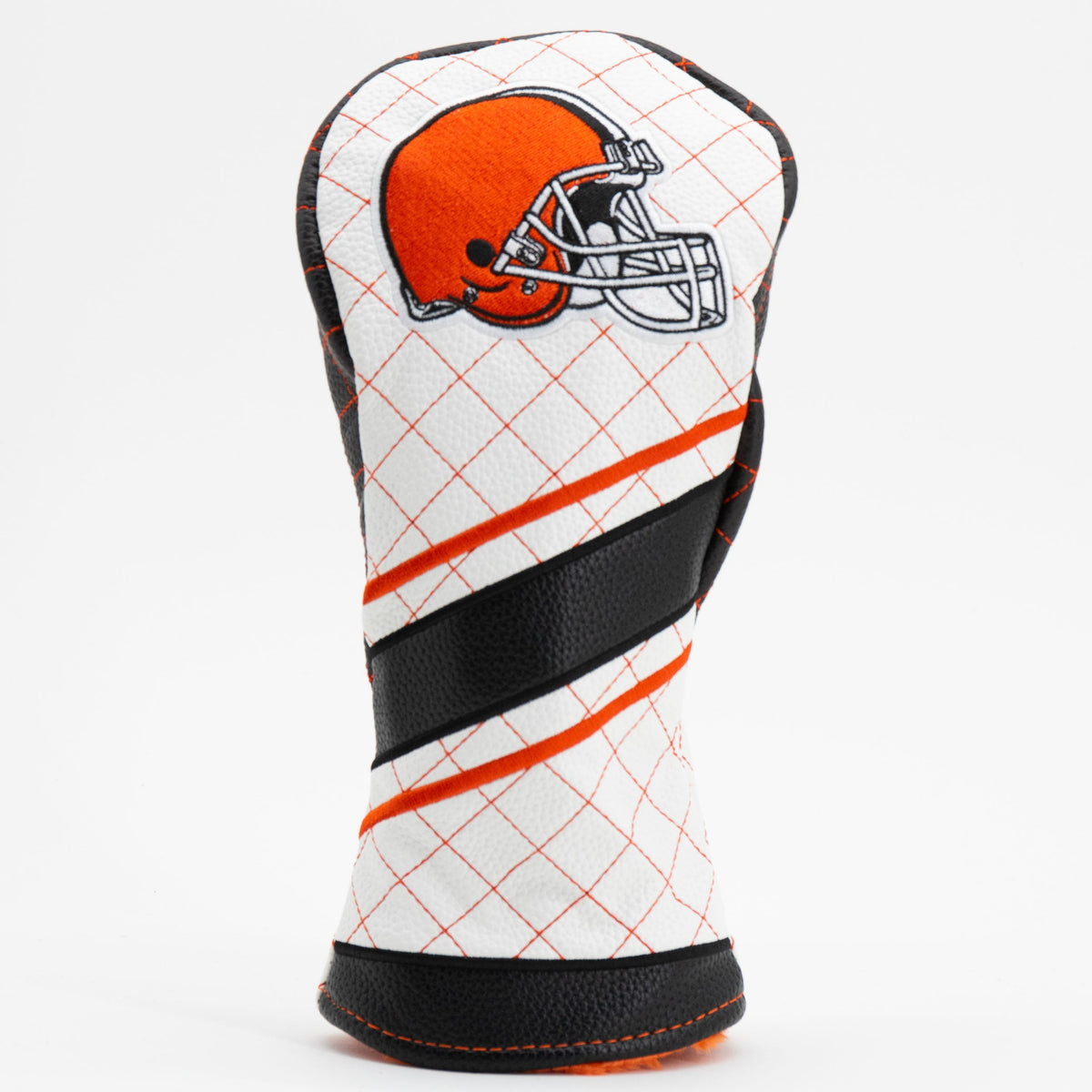 Cleveland Browns Striped Quilted Fairway Headcover, front view