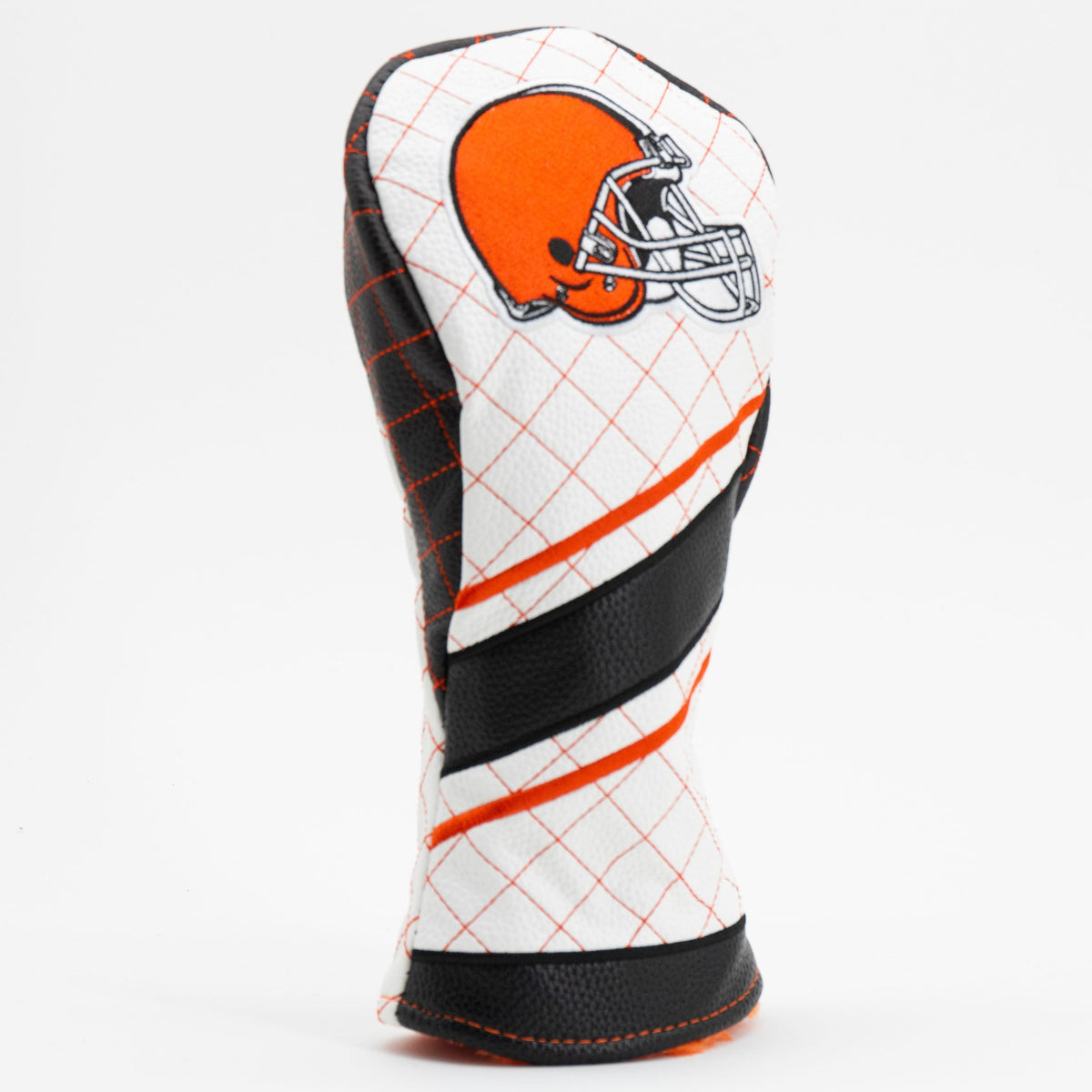 Cleveland Browns Striped Quilted Fairway Headcover, angled view