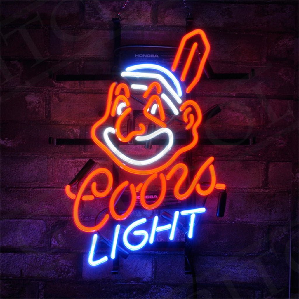 Cleveland Indians Coors Light Beer Neon Signs Light - Club Rehab