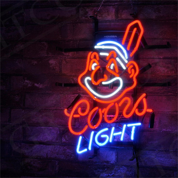 Cleveland Indians Coors Light Beer Neon Signs Light - Club Rehab