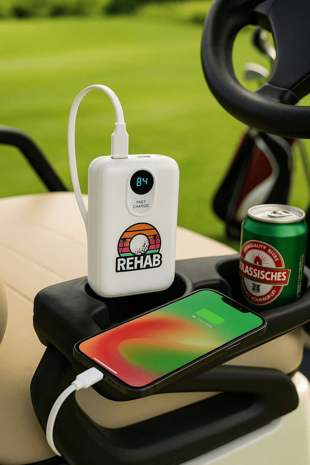 Club Rehab 22.5W / 20W Super Fast Charging Power Bank – Golf Edition - Black 10000mAh - Club Rehab