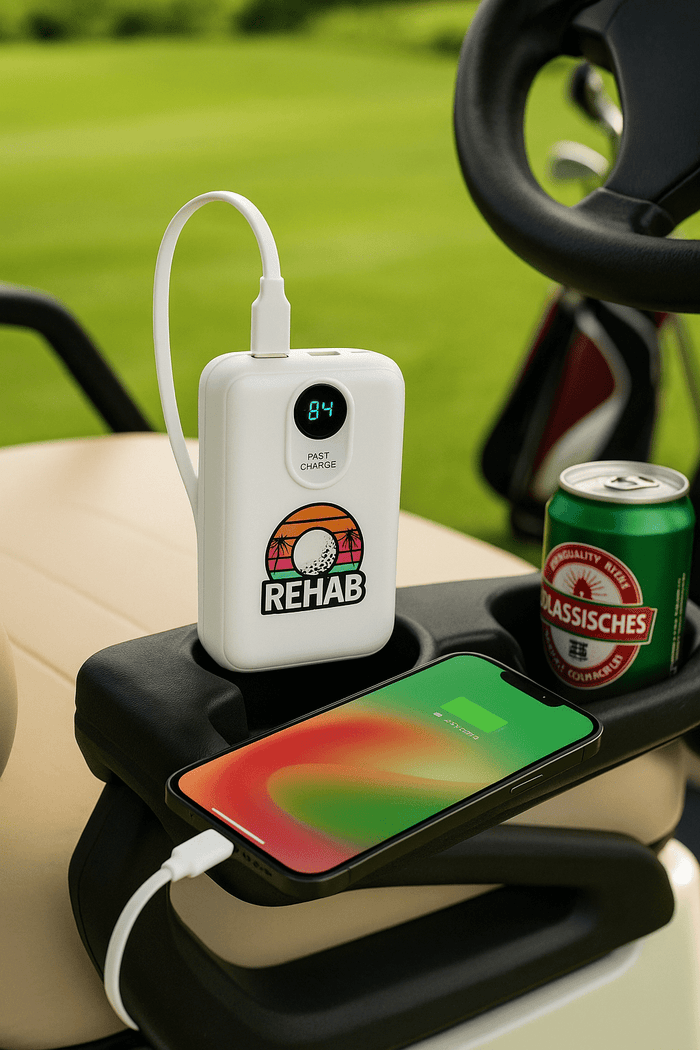 Club Rehab 22.5W / 20W Super Fast Charging Power Bank – Golf Edition - Black 10000mAh - Club Rehab
