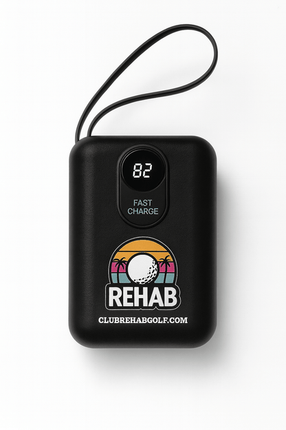 Club Rehab 22.5W / 20W Super Fast Charging Power Bank – Golf Edition - Black 10000mAh - Club Rehab