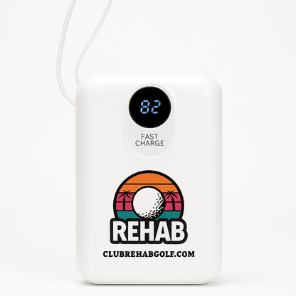 Club Rehab 22.5W / 20W Super Fast Charging Power Bank – Golf Edition - White 20000mAh - Club Rehab