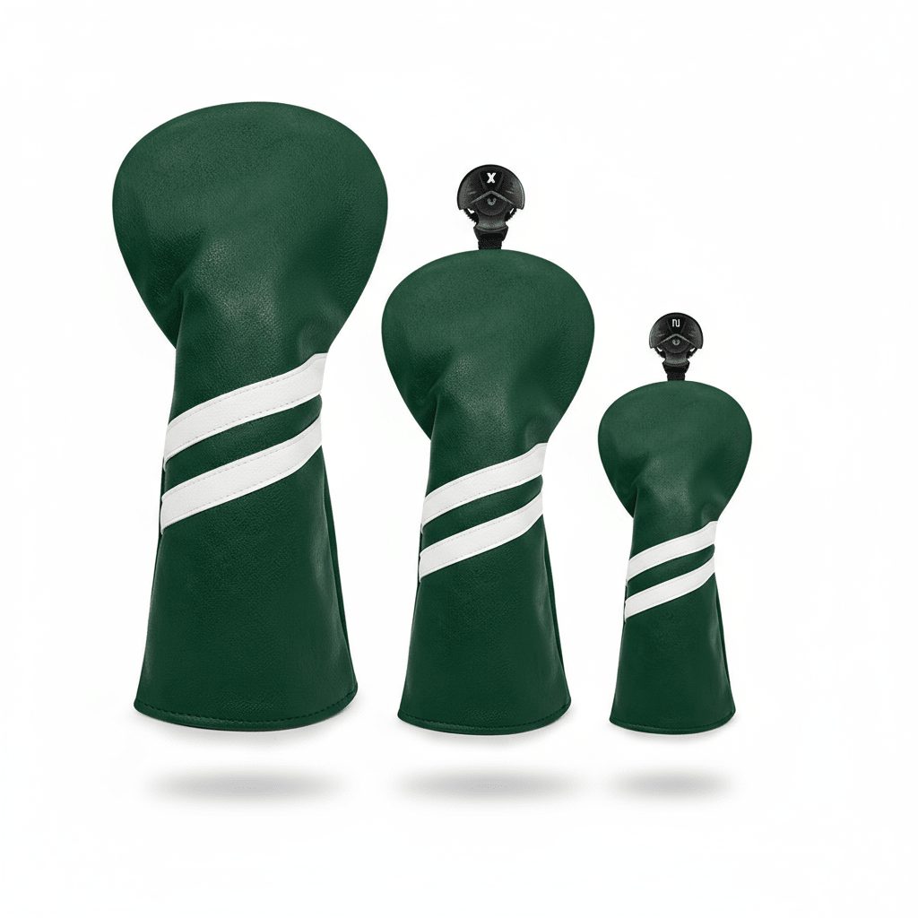 Club Rehab Premium Stripe Headcovers - Green Full set (Driver, Fairway, Hybrid) - Club Rehab