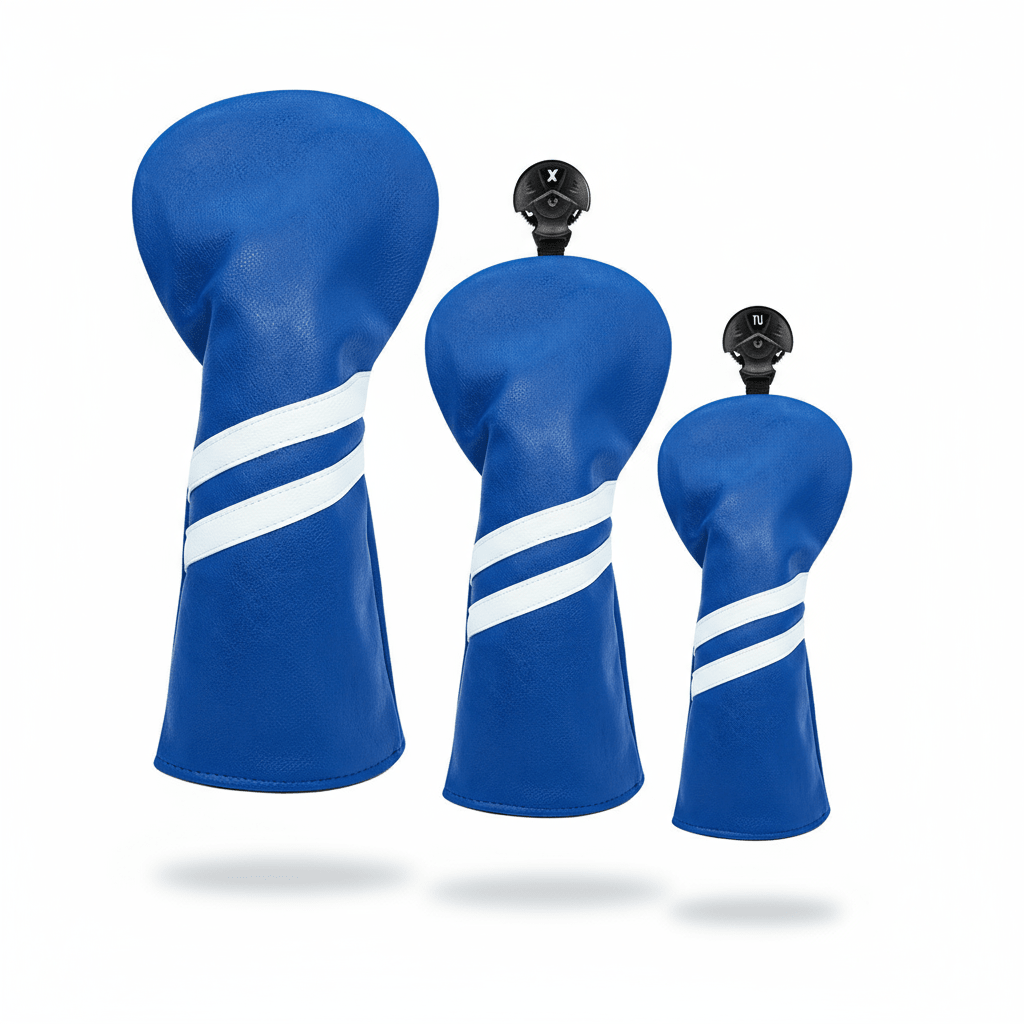 Club Rehab Premium Stripe Headcovers - Blue Full set (Driver, Fairway, Hybrid) - Club Rehab