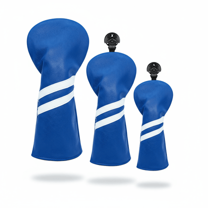 Club Rehab Premium Stripe Headcovers - Blue Full set (Driver, Fairway, Hybrid) - Club Rehab