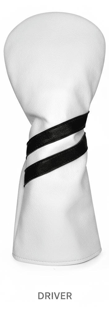 Club Rehab Premium Stripe Headcovers - White Driver - Club Rehab