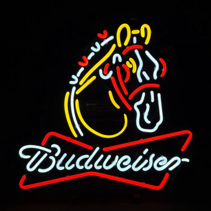 Clydesdale Horse Budweiser Beer Lager Neon Sign Light - Club Rehab