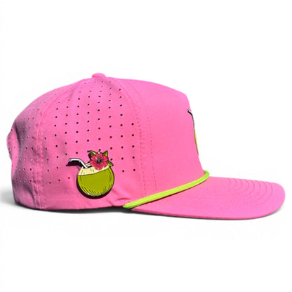 Coconut Cocktail Golf Hat | Snapback Cap | Built-in Magnetic Ball Marker Holder + Marker Included | Adjustable Coconut Cocktail - Club Rehab