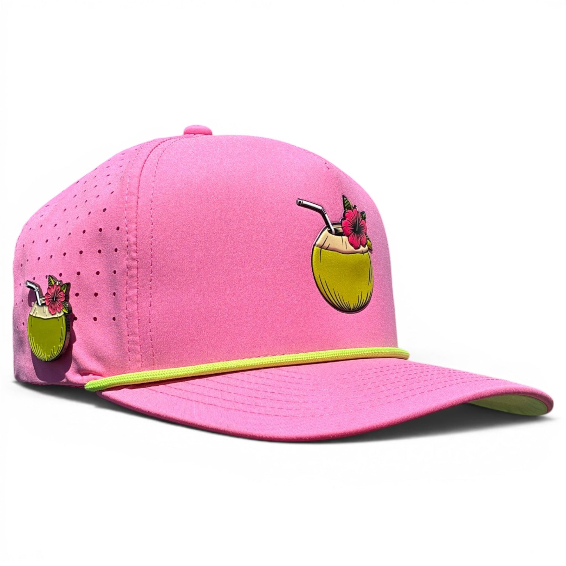 Coconut Cocktail Golf Hat | Snapback Cap | Built-in Magnetic Ball Marker Holder + Marker Included | Adjustable Coconut Cocktail - Club Rehab