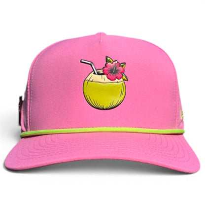 Coconut Cocktail Golf Hat | Snapback Cap | Built-in Magnetic Ball Marker Holder + Marker Included | Adjustable Coconut Cocktail - Club Rehab
