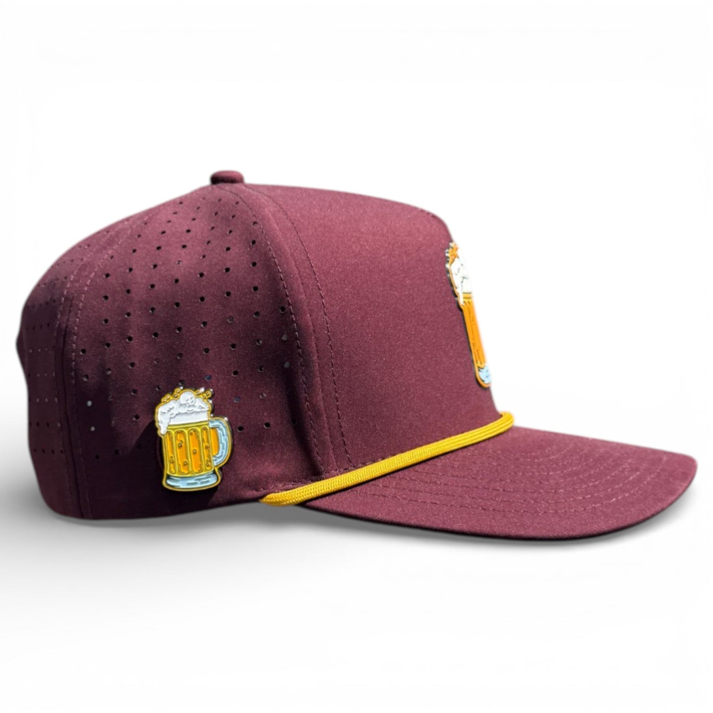 Cold One Golf Hat | Snapback Cap | Built-in Magnetic Ball Marker Holder + Marker Included | Adjustable | One Size - Club Rehab