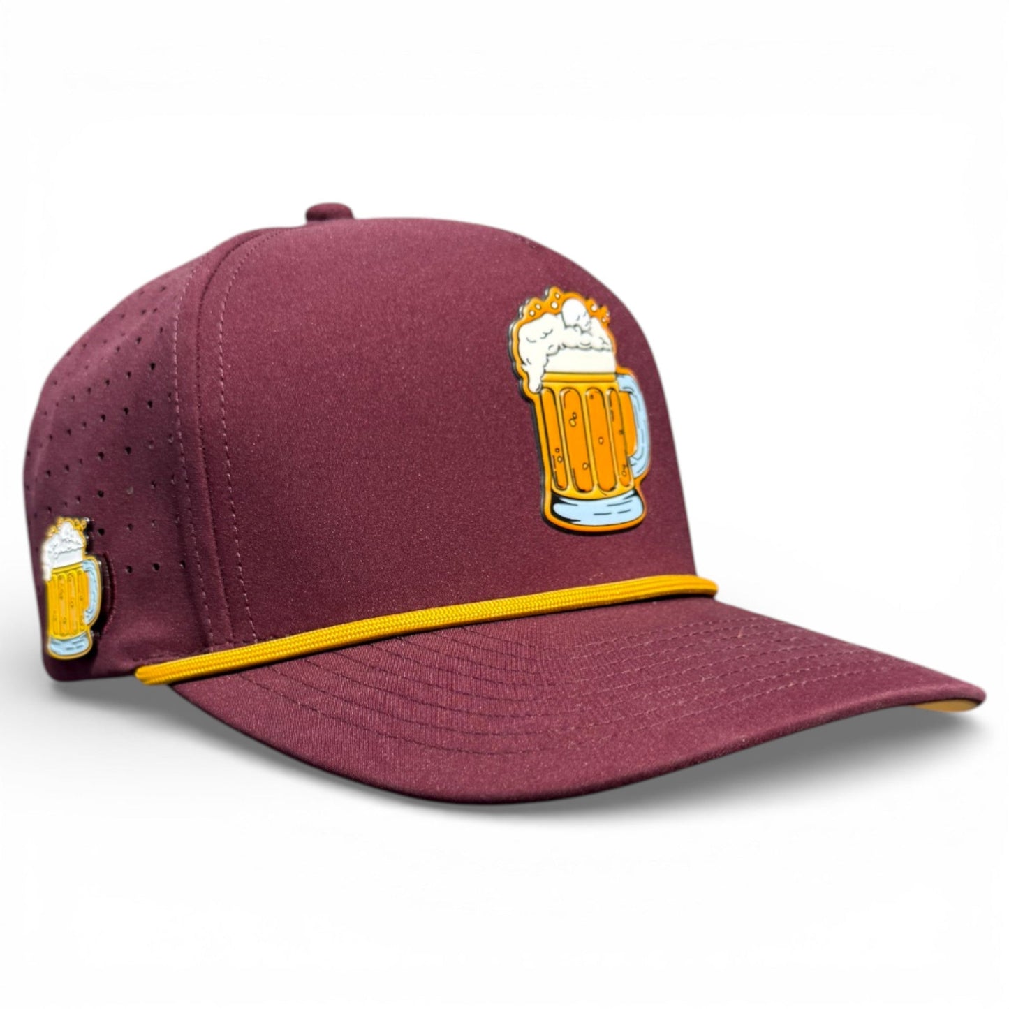 Cold One Golf Hat | Snapback Cap | Built-in Magnetic Ball Marker Holder + Marker Included | Adjustable | One Size - Club Rehab