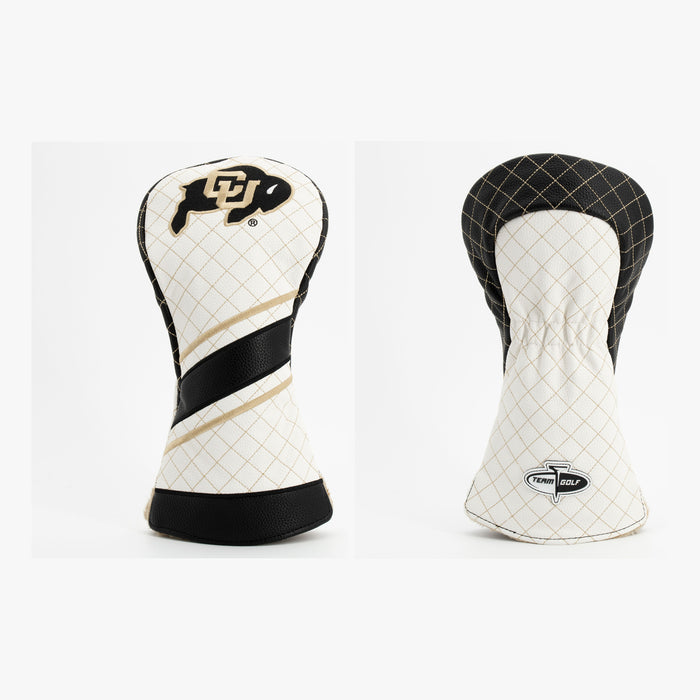 Colorado Buffaloes Striped Quilted Driver Headcover, front and back views