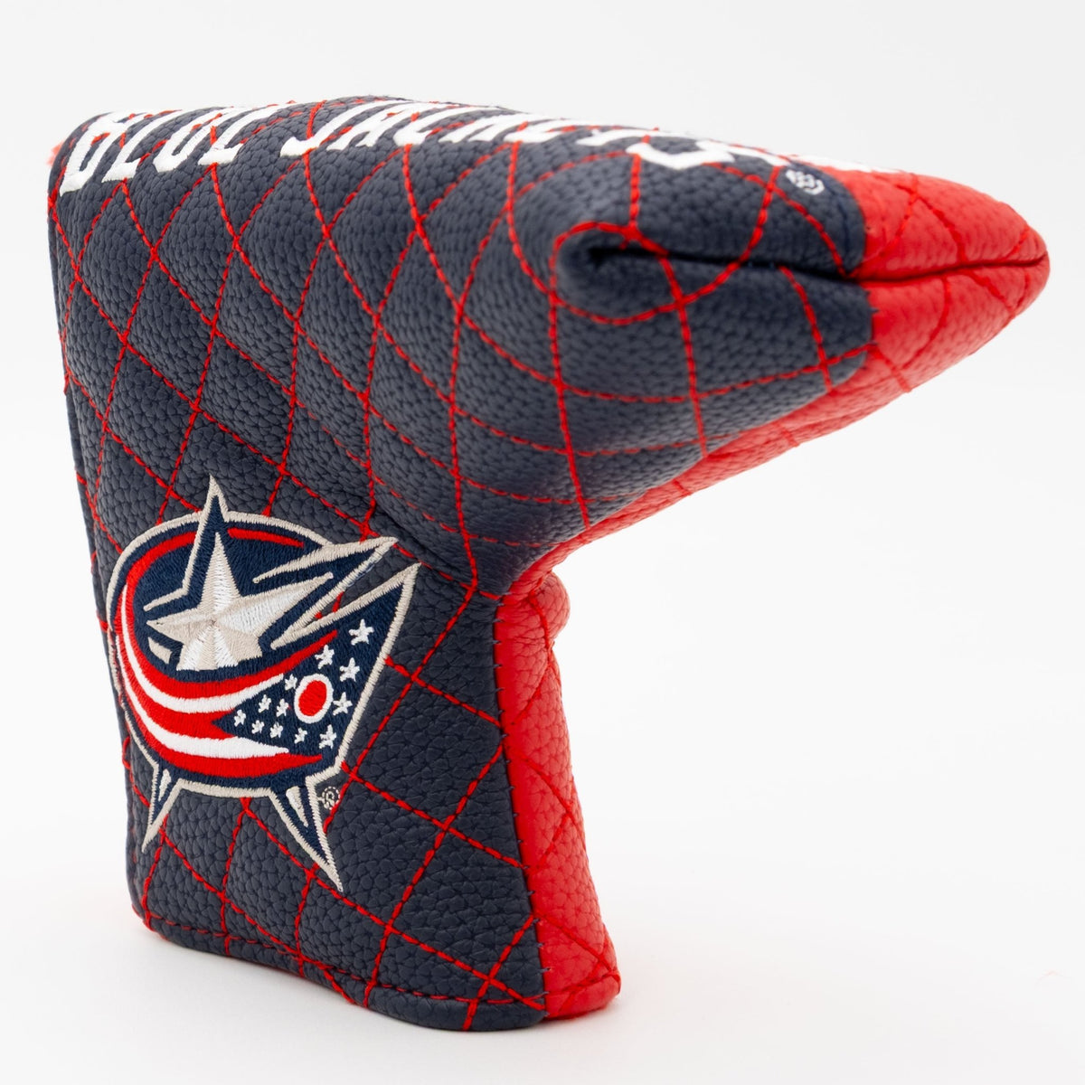 Columbus Blue Jackets split blade putter quilted golf headcover alternate view