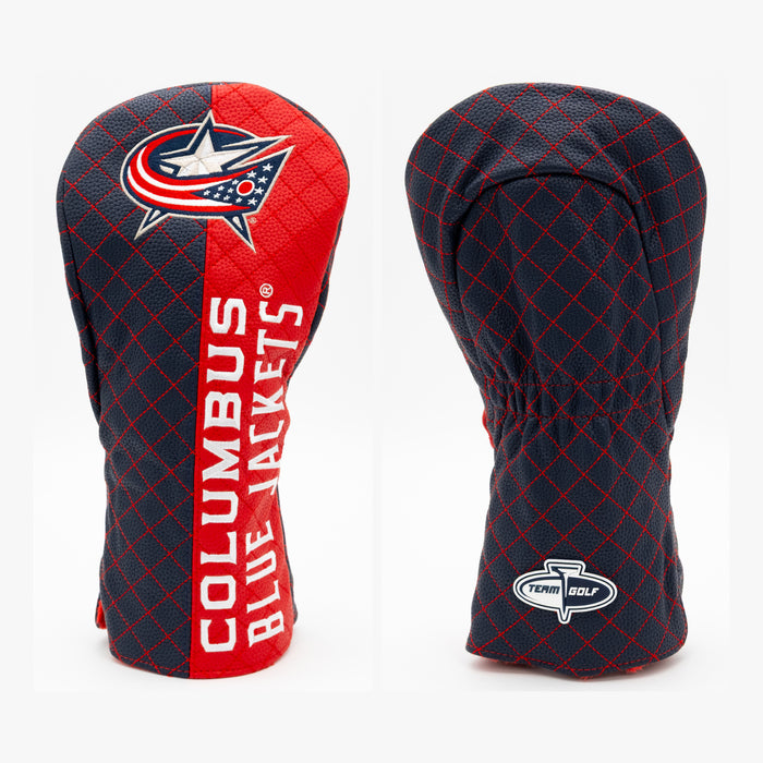 Columbus Blue Jackets Split Quilted Driver Headcover, front and back views