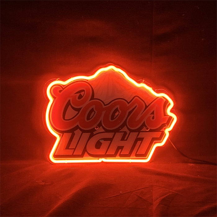 Coors Light Neon Sign Outline with UV - printed - Club Rehab