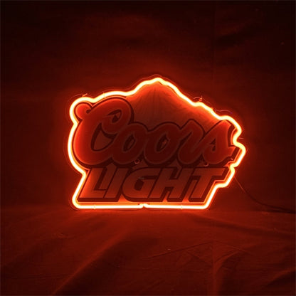 Coors Light Neon Sign Outline with UV - printed - Club Rehab