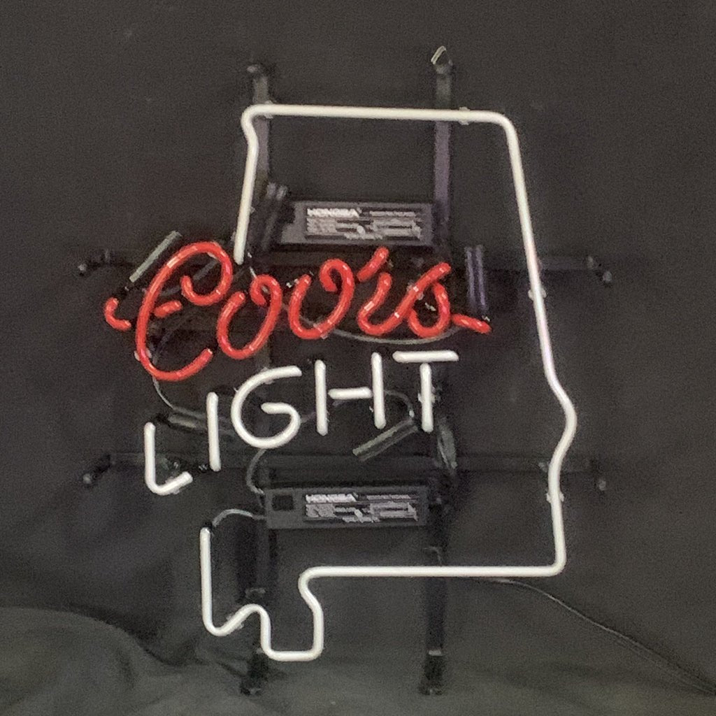 Coors Light with Alabama Maps Neon Light Sign - Club Rehab