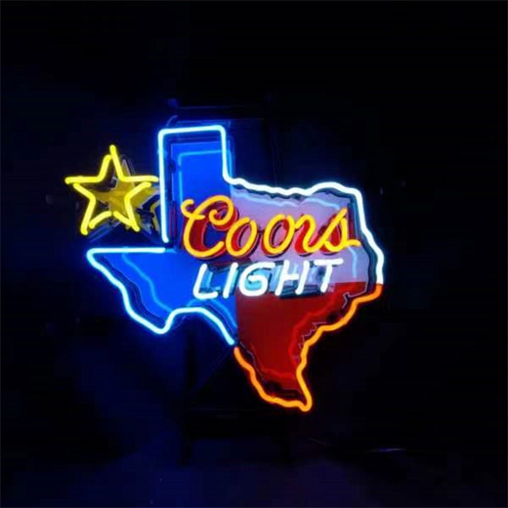 Coors Light with Texas Maps Neon Signs Light - Club Rehab