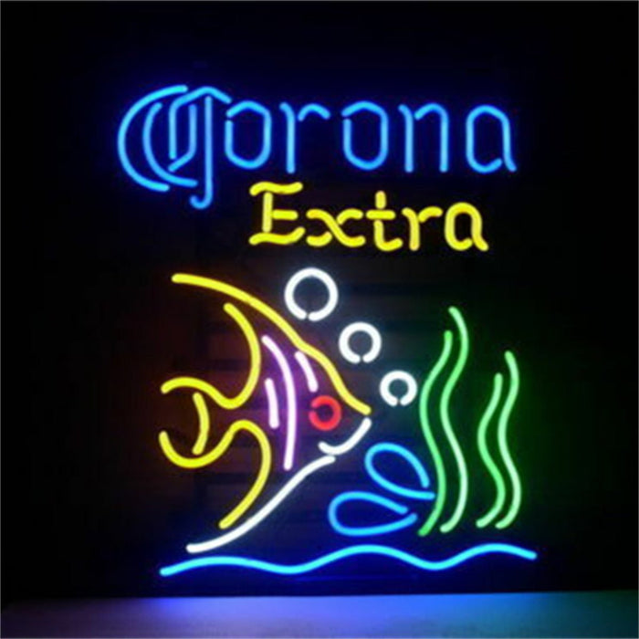 Corona Extra Beer and Seafood Tropical Fish Neon Sign Light - Club Rehab