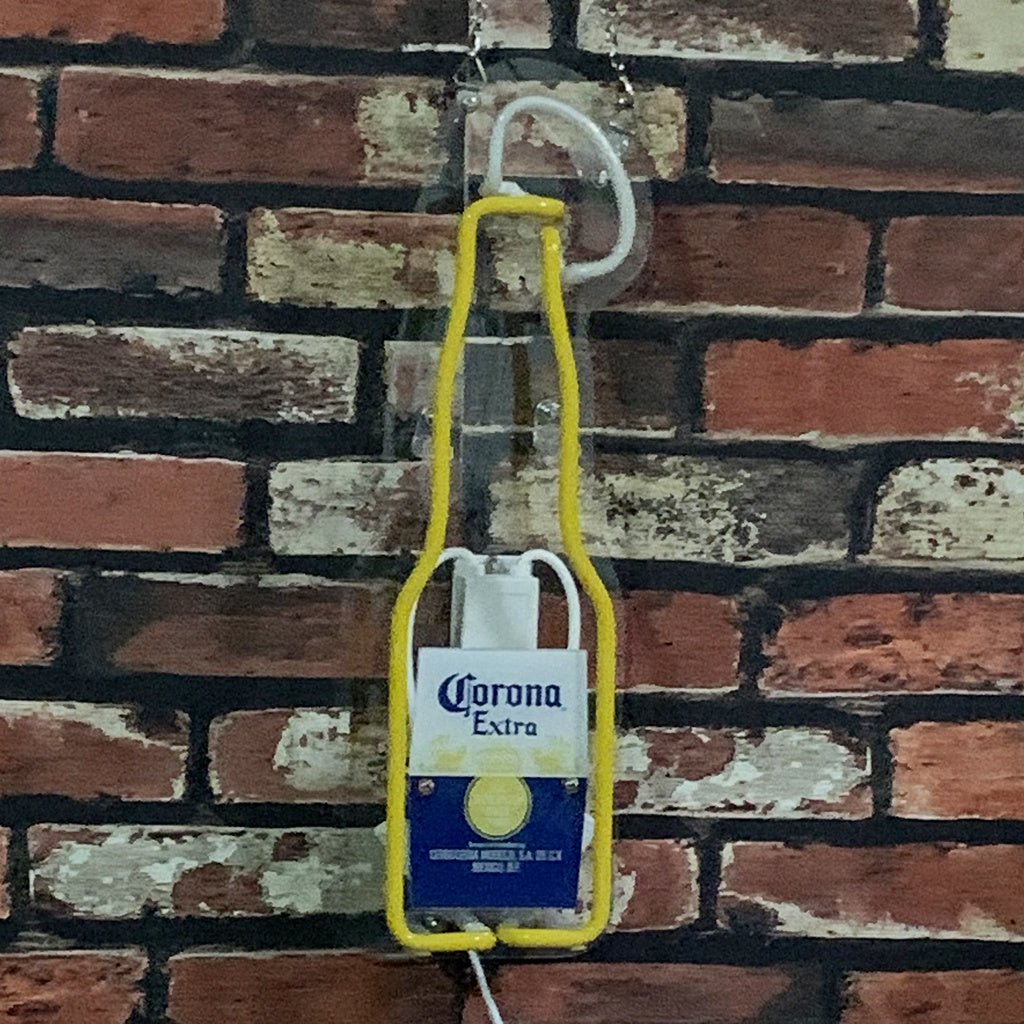 Corona Extra Bottle with Lime Neon Signs - Club Rehab