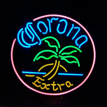 Corona Extra Palm Tree Parrot Neon Signs - 17"x17" - Club Rehab