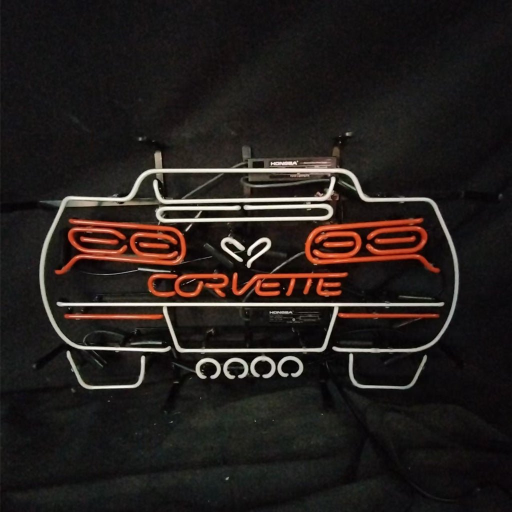 Corvette Blue Auto Car Neon Signs - Club Rehab