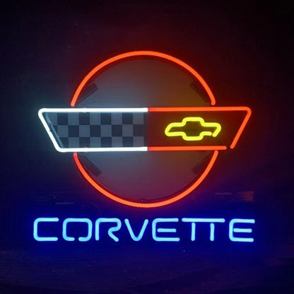 Corvette Car Classic Black White Neon Signs - Club Rehab