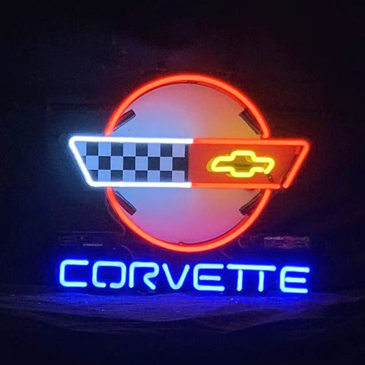 Corvette Car Classic Black White Neon Signs - Club Rehab