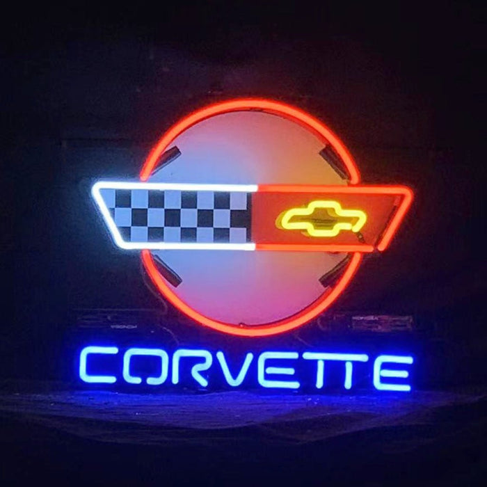 Corvette Car Classic Black White Neon Signs - Club Rehab