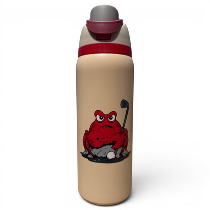 Crab Trap Hydration Bottle | 32oz Insulated Stainless Steel | Flip Straw Lid w/ Handle - Club Rehab