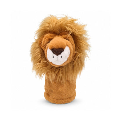 Craftsman Golf lion driver headcover with golden-brown mane, front view