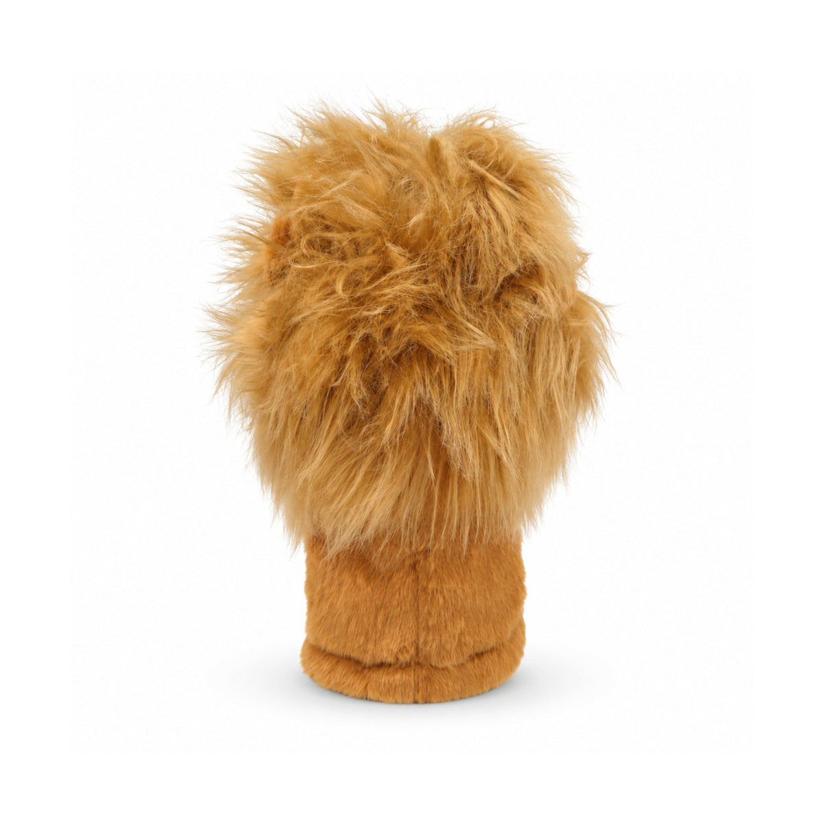 Craftsman Golf lion driver headcover with golden-brown mane, back view