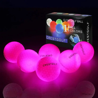 Crestgolf Cosmic Glow LED Golf Balls - Club Rehab - Neon ballsCarnival Pink: Turn every stroke into a celebration. (6 Pcs)45086332682432