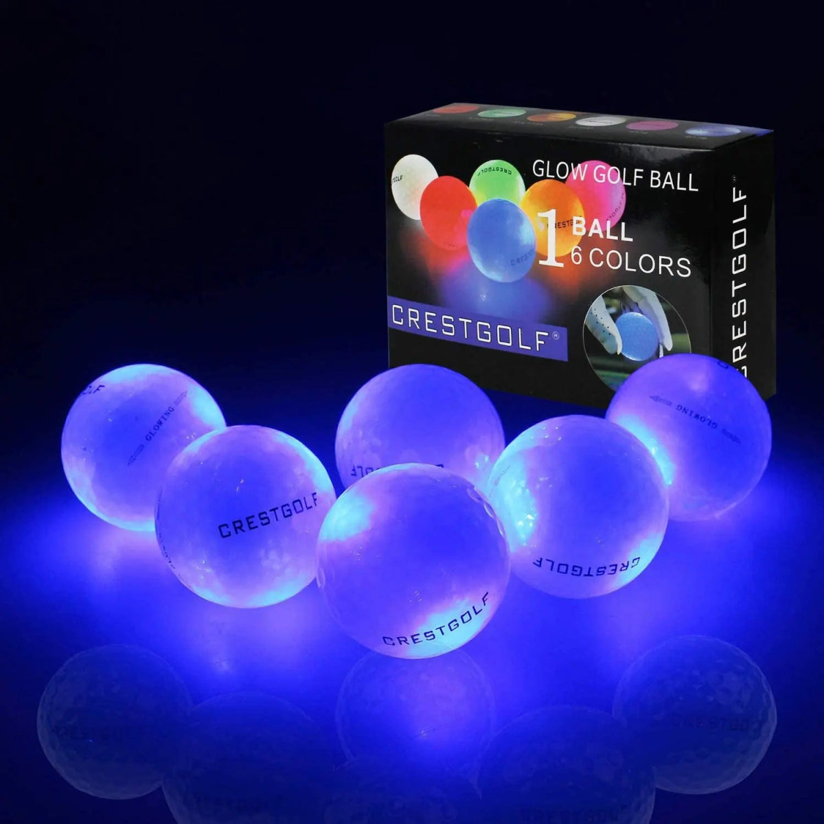 Crestgolf Cosmic Glow LED Golf Balls - Club Rehab - Neon ballsOcean Pulse Blue: Dive deep into your night game. (6pcs)45086332715200