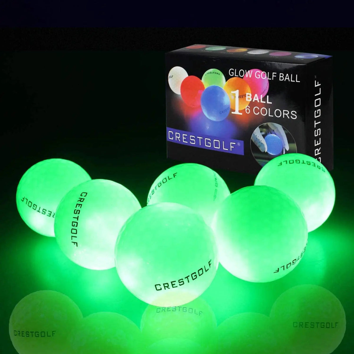 Crestgolf Cosmic Glow LED Golf Balls - Club Rehab - Neon ballsAlien Green: Out - of - this - world visibility in every swing. (6 pcs)45086332289216