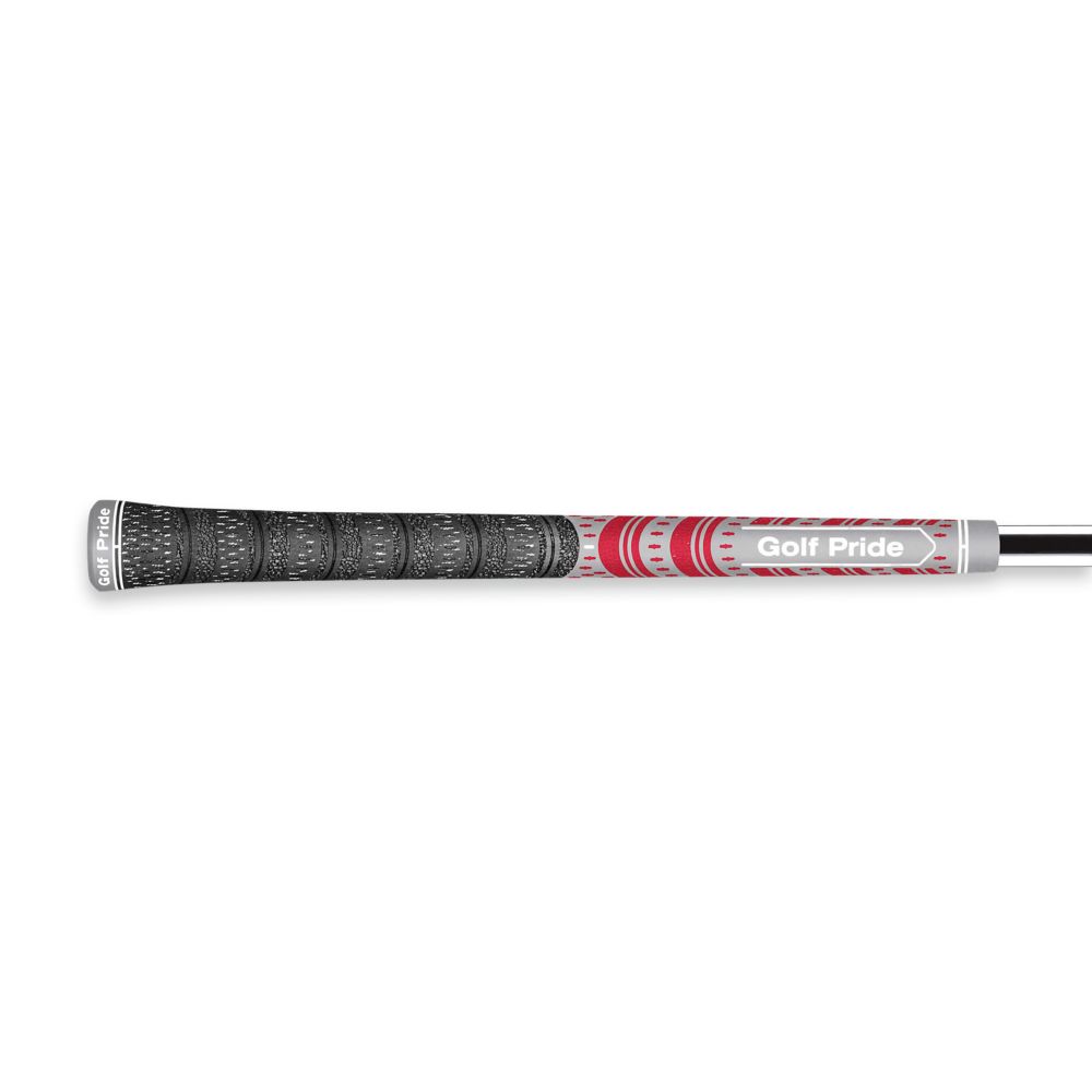 Golf Pride MCC Teams Standard Griff Grau-Rot, horizontal dargestellt