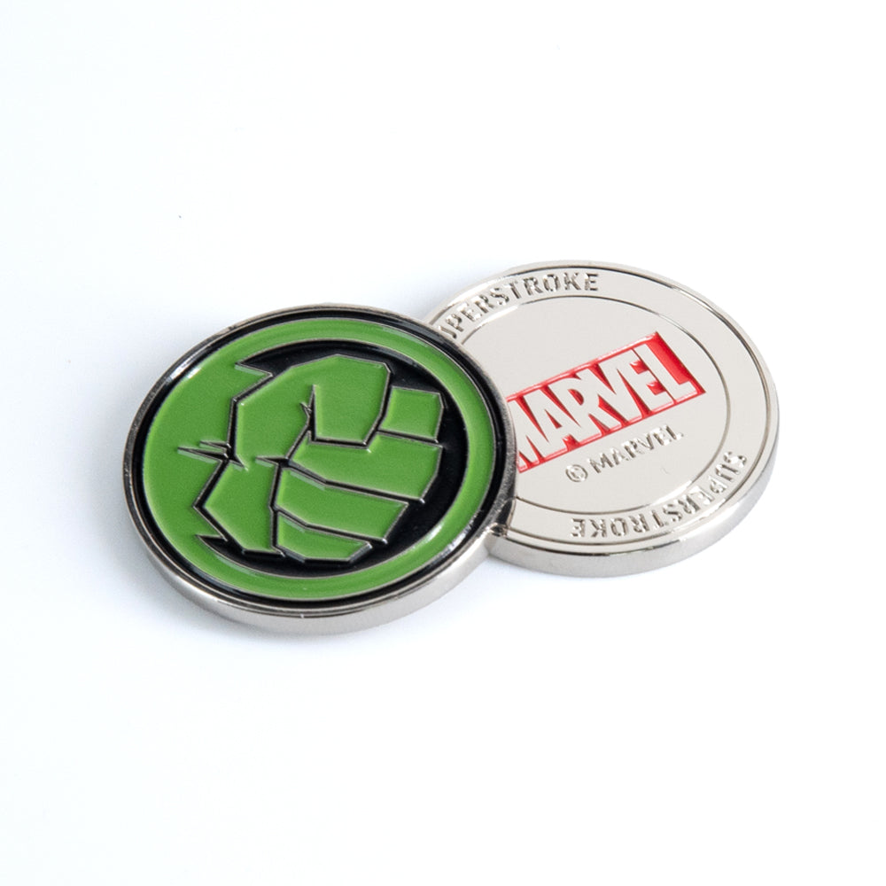Passender SuperStroke Hulk-Ballmarker, von beiden Seiten abgebildet
