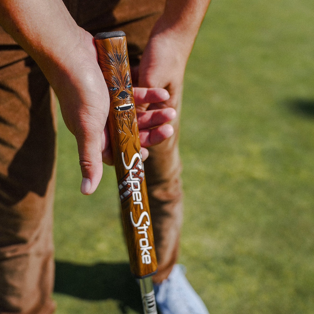 On-course photograph of the SuperStroke Chewbacca putter grip