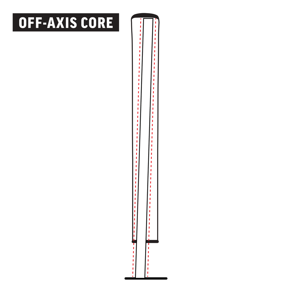 Official cutaway diagram showing the angled shaft channel inside a SuperStroke TLT grip
