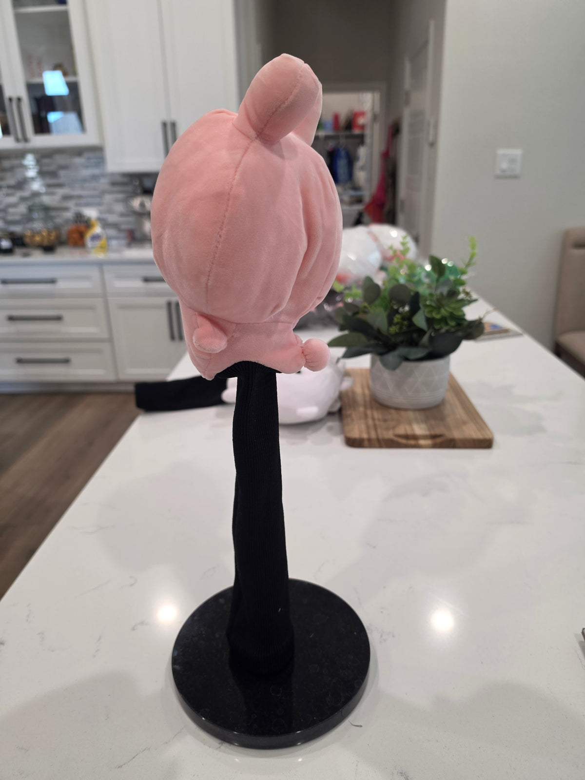 CRG Peachy Keen pink bunny driver headcover side view with long black protective sock