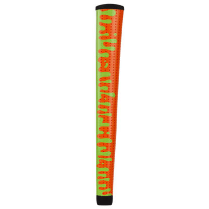 Lizard Skins PG75 Orange Slime putter grip, rear and side detail