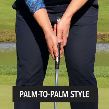 PalmBird Pistol used with a palm-to-palm putting hold