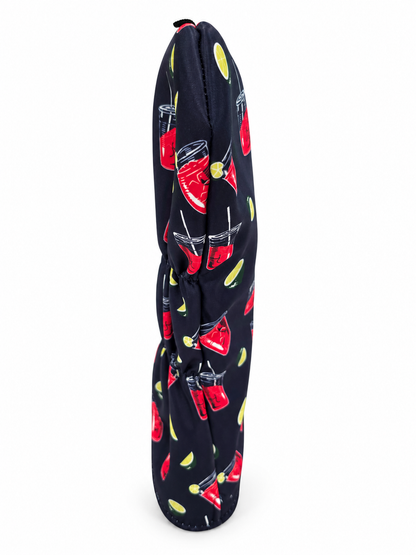 Transfusion driver headcover, side view showing stitched seam and slim profile