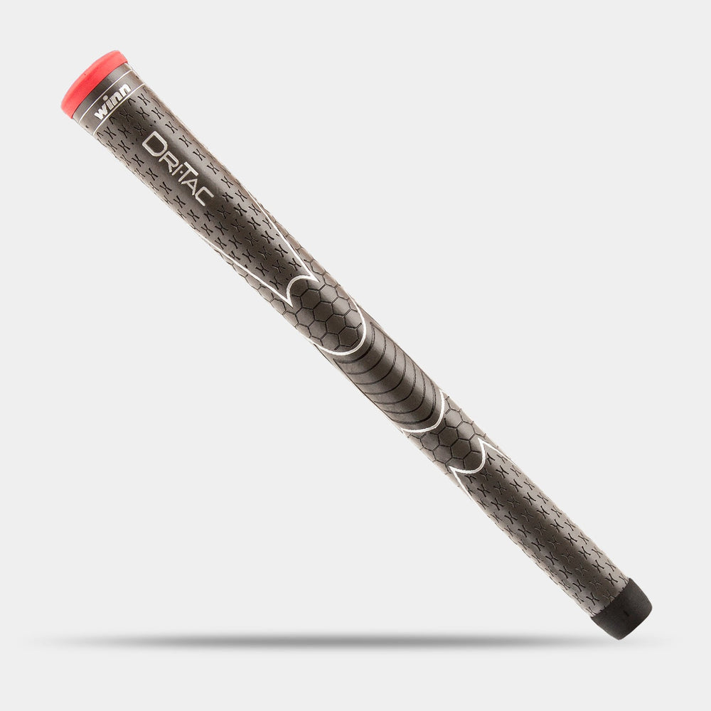 Winn Dri-Tac Standard in Dark Gray with a red cap and patterned surface